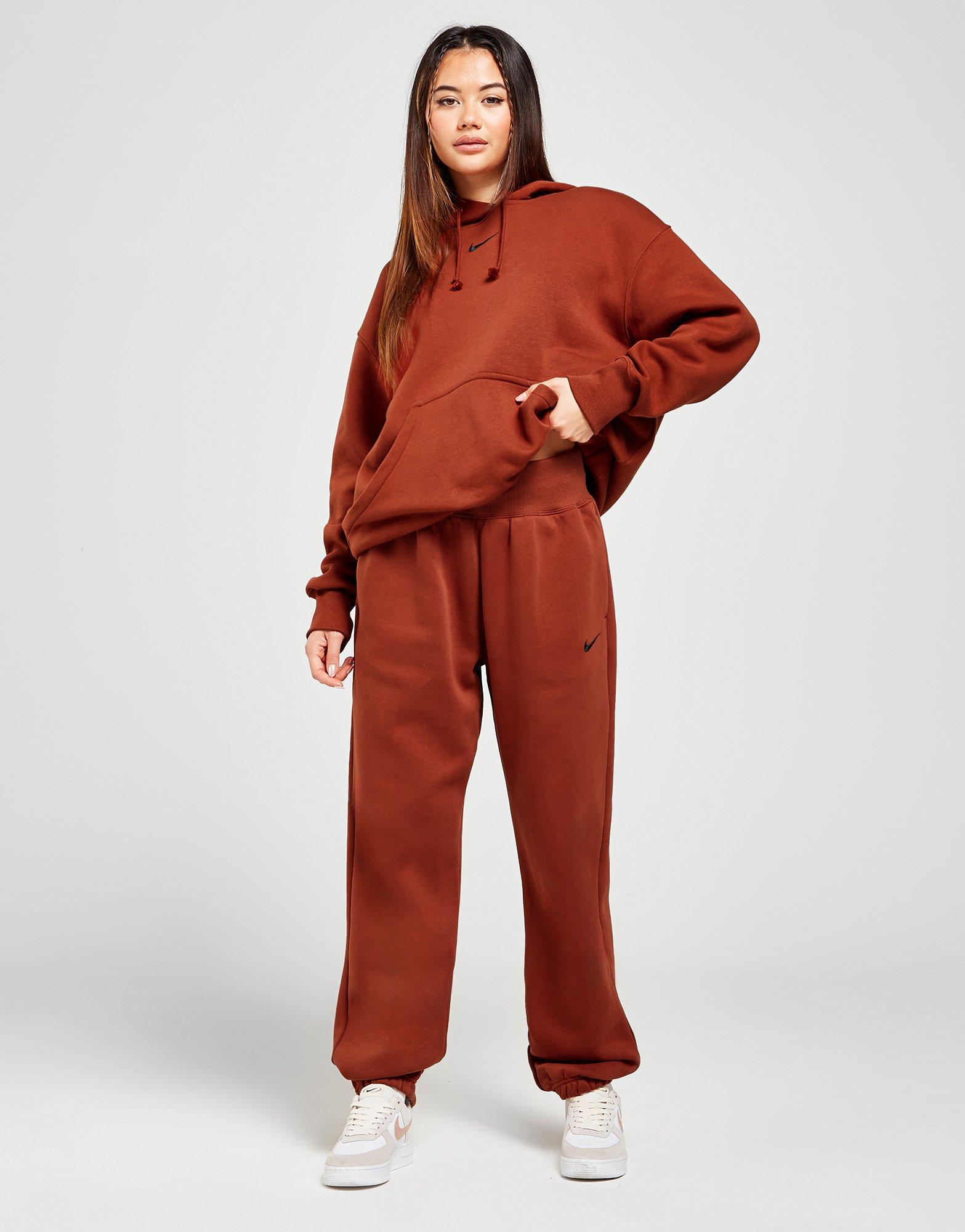 Ženske hlače NIKE HLAČE NSW PHNX FLC HR OS PANT DQ5887-832 smeđa