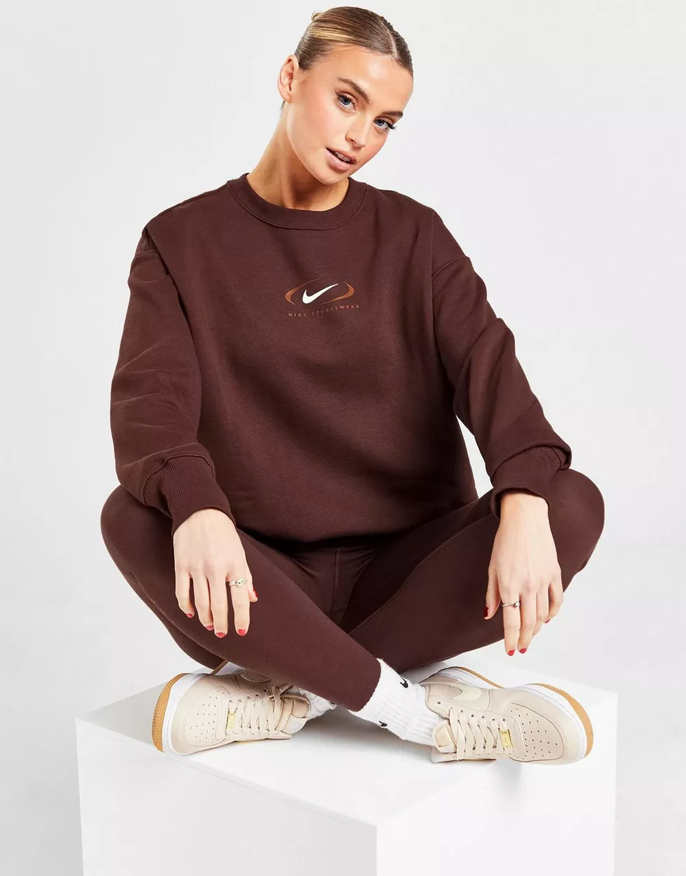 NIKE КОФТА NSW PHNX FLC OS CREW PRNT SW, фото 1 з 6