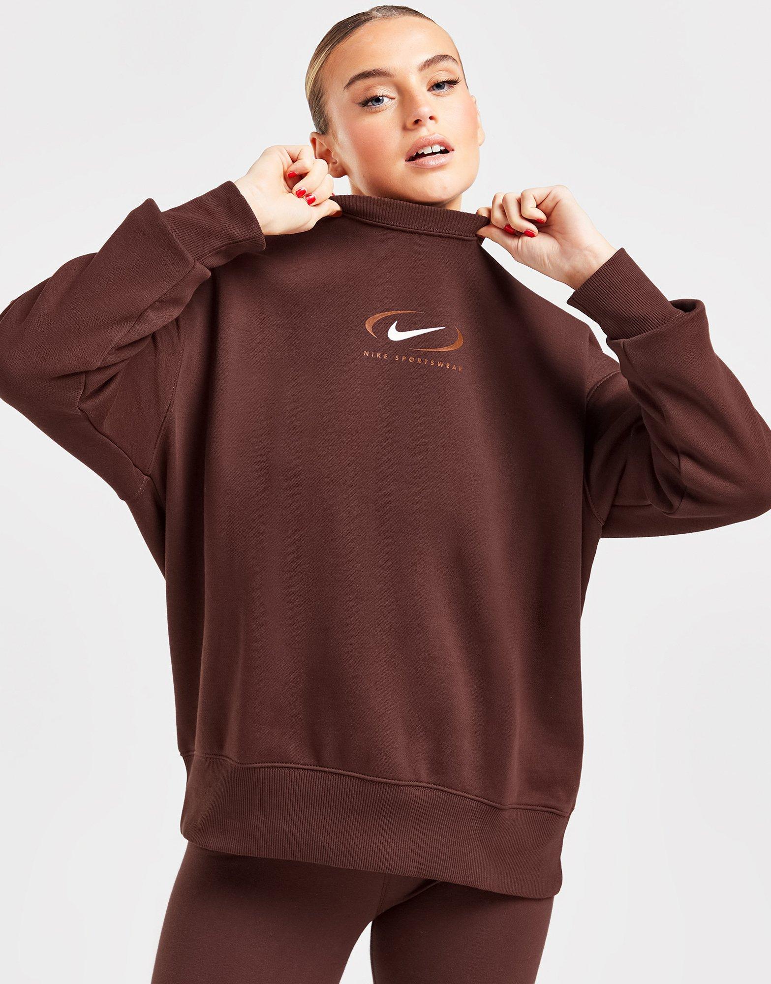 Жіночі кофти NIKE КОФТА NSW PHNX FLC OS CREW PRNT SW FQ8815-227 Коричневий