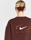 NIKE BLUZA NSW PHNX FLC OS CREW PRNT SW