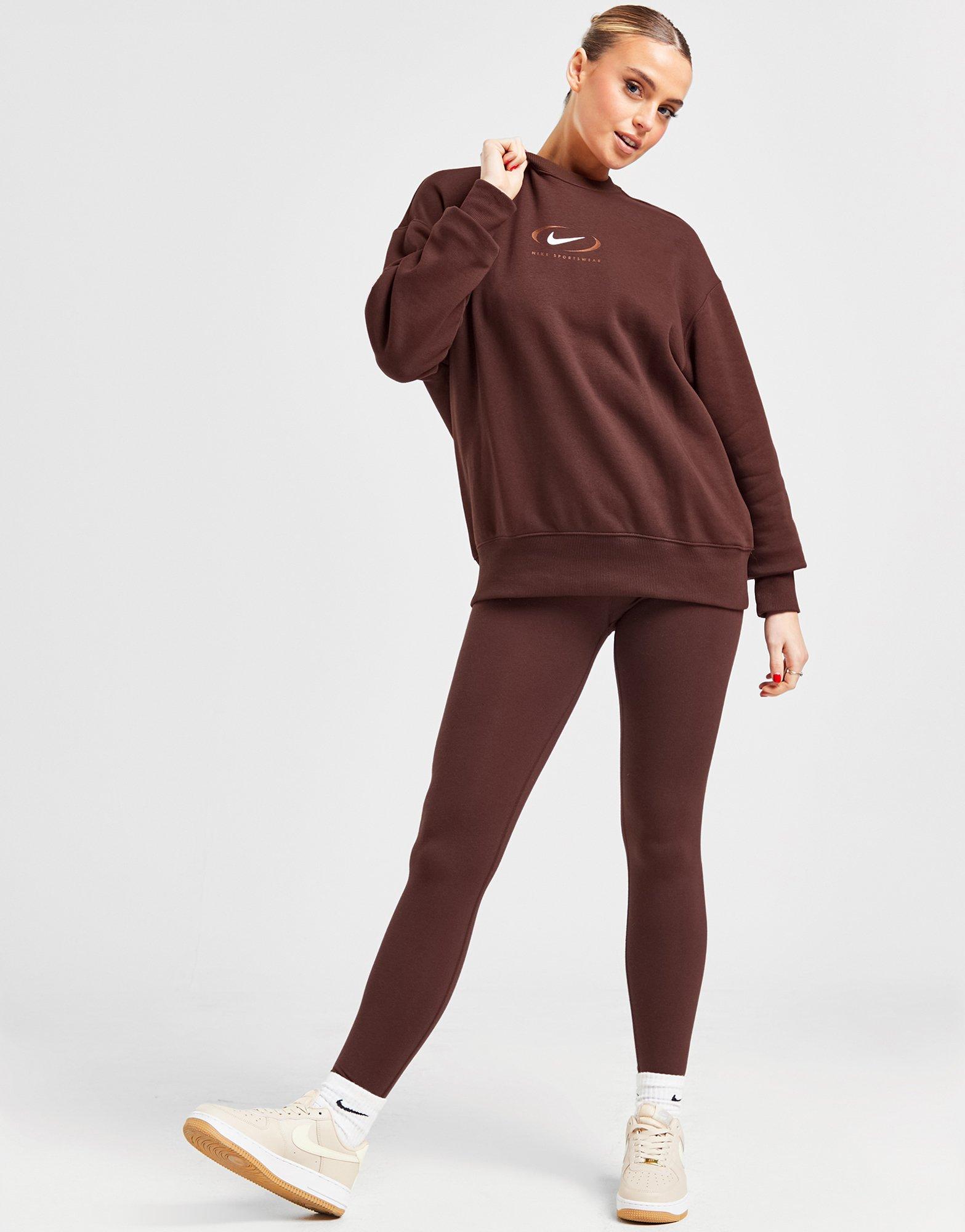 Жіночі кофти NIKE КОФТА NSW PHNX FLC OS CREW PRNT SW FQ8815-227 Коричневий