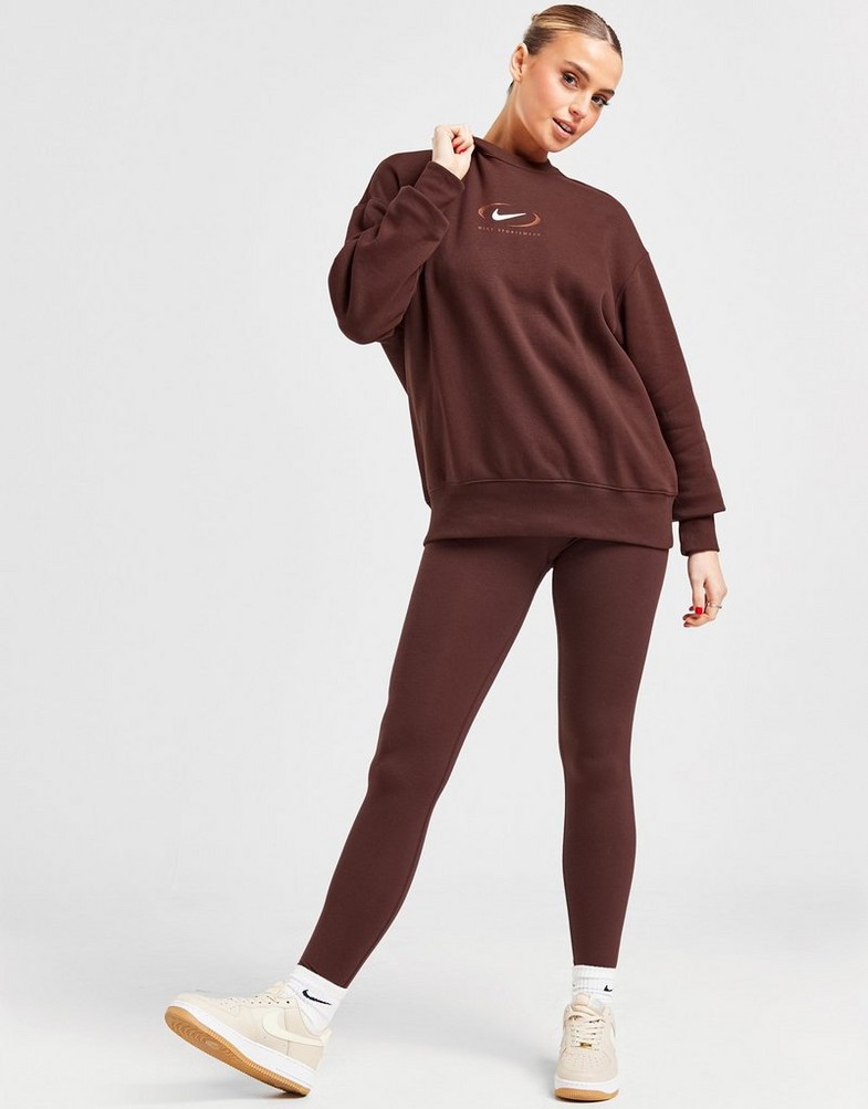 Жіночі кофти NIKE КОФТА NSW PHNX FLC OS CREW PRNT SW FQ8815-227 Коричневий