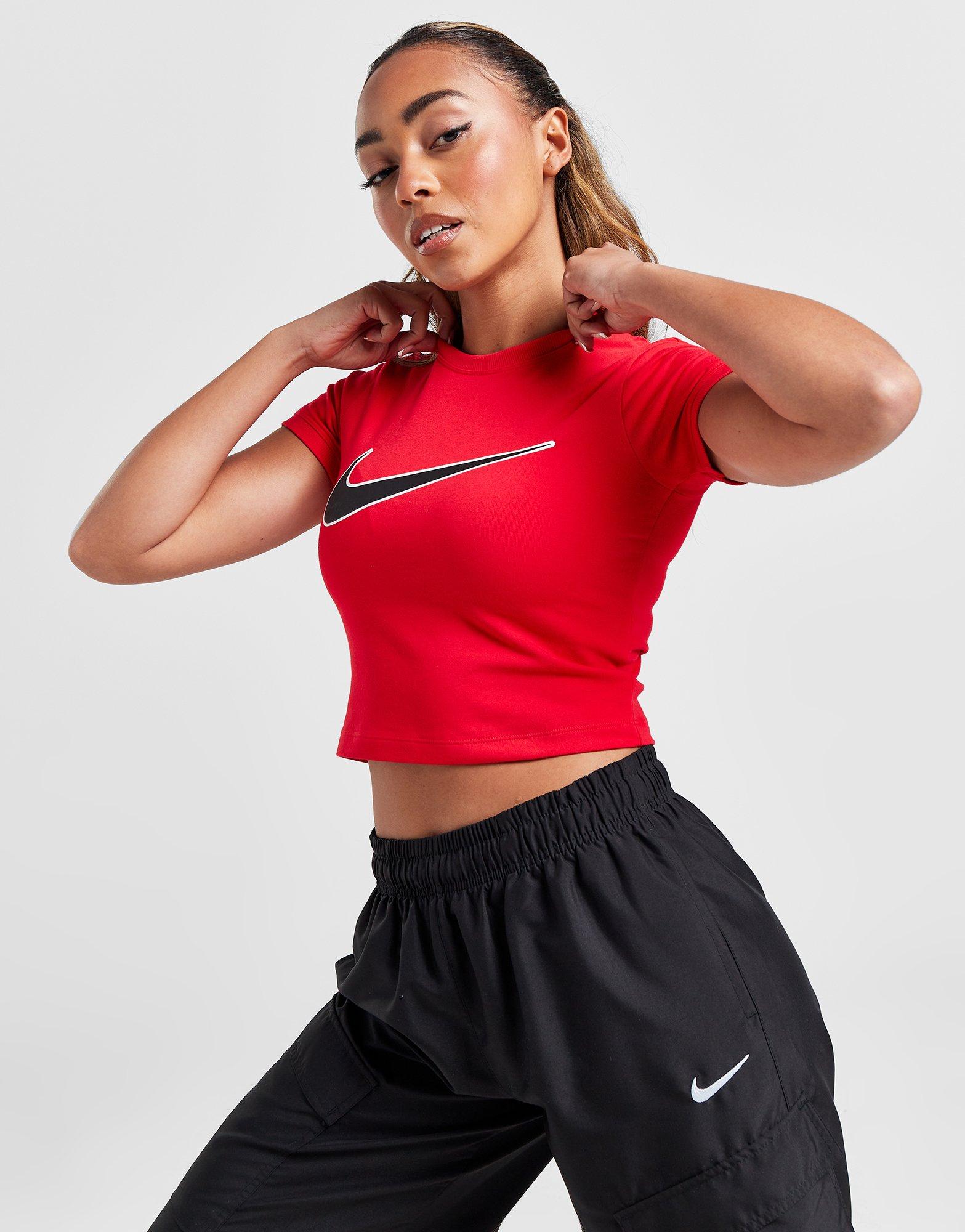 Koszulka, t-shirt damski NIKE T-SHIRT NSW TEE BBY SW FV5310-657 Czerwony