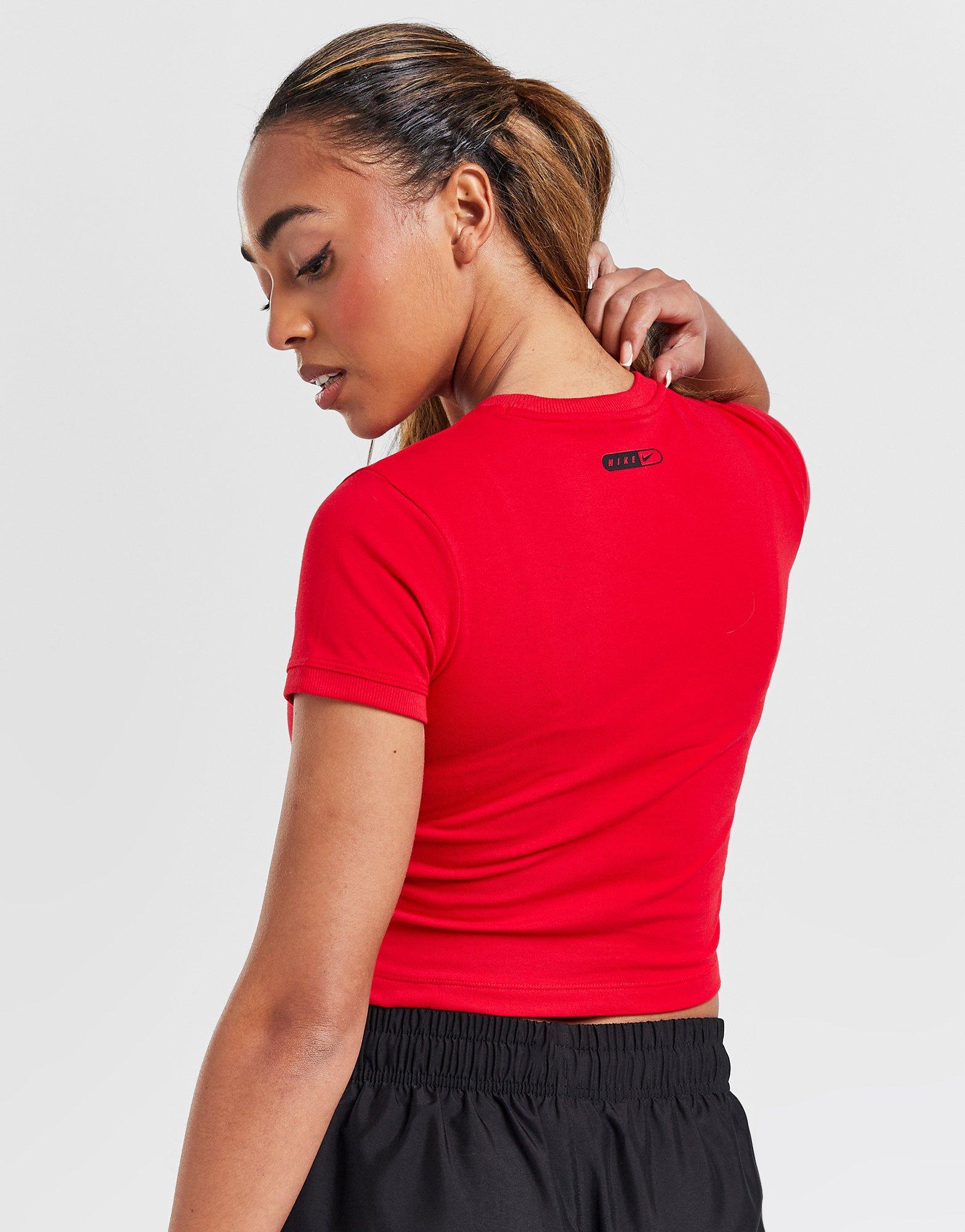 Koszulka, t-shirt damski NIKE T-SHIRT NSW TEE BBY SW FV5310-657 Czerwony