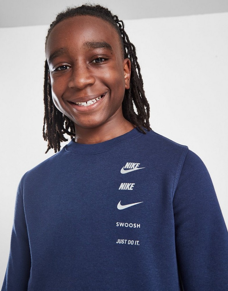 Bluza dziecięca NIKE BLUZA NSW SI FLC CREW BB FN7711-410 Granatowy