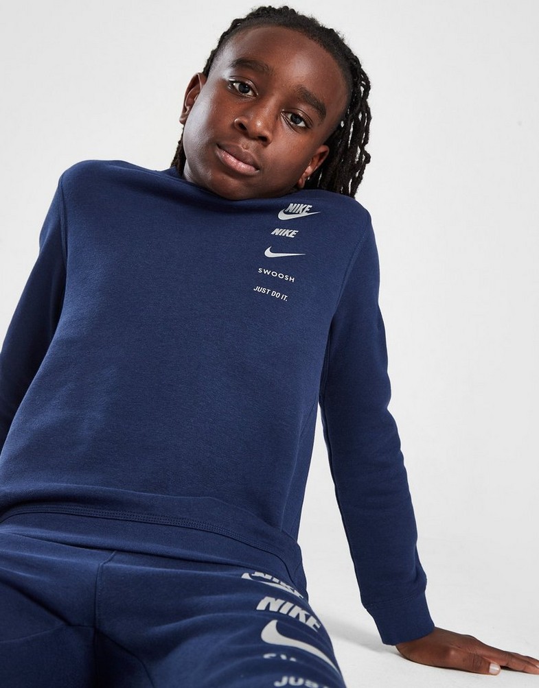 Bluza dziecięca NIKE BLUZA NSW SI FLC CREW BB FN7711-410 Granatowy