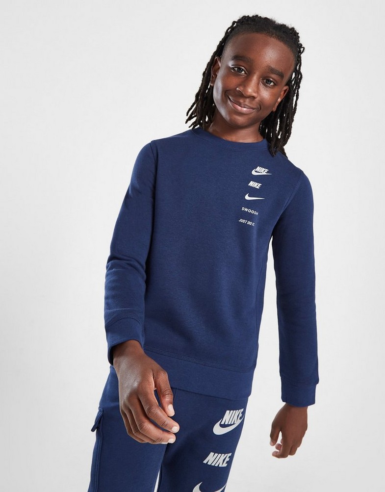 Bluza dziecięca NIKE BLUZA NSW SI FLC CREW BB FN7711-410 Granatowy
