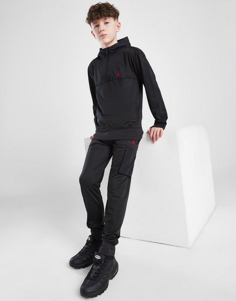 Komplet dresowy dziecięcy JORDAN KOMPLET WVN PNL CRGO OH SUIT BLK/RED B 95D036-023 Czarny