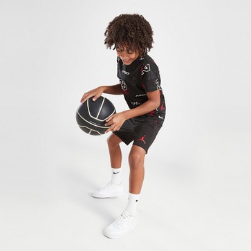 Trening pentru copii JORDAN SET AOP T/SHT BLK/WHT