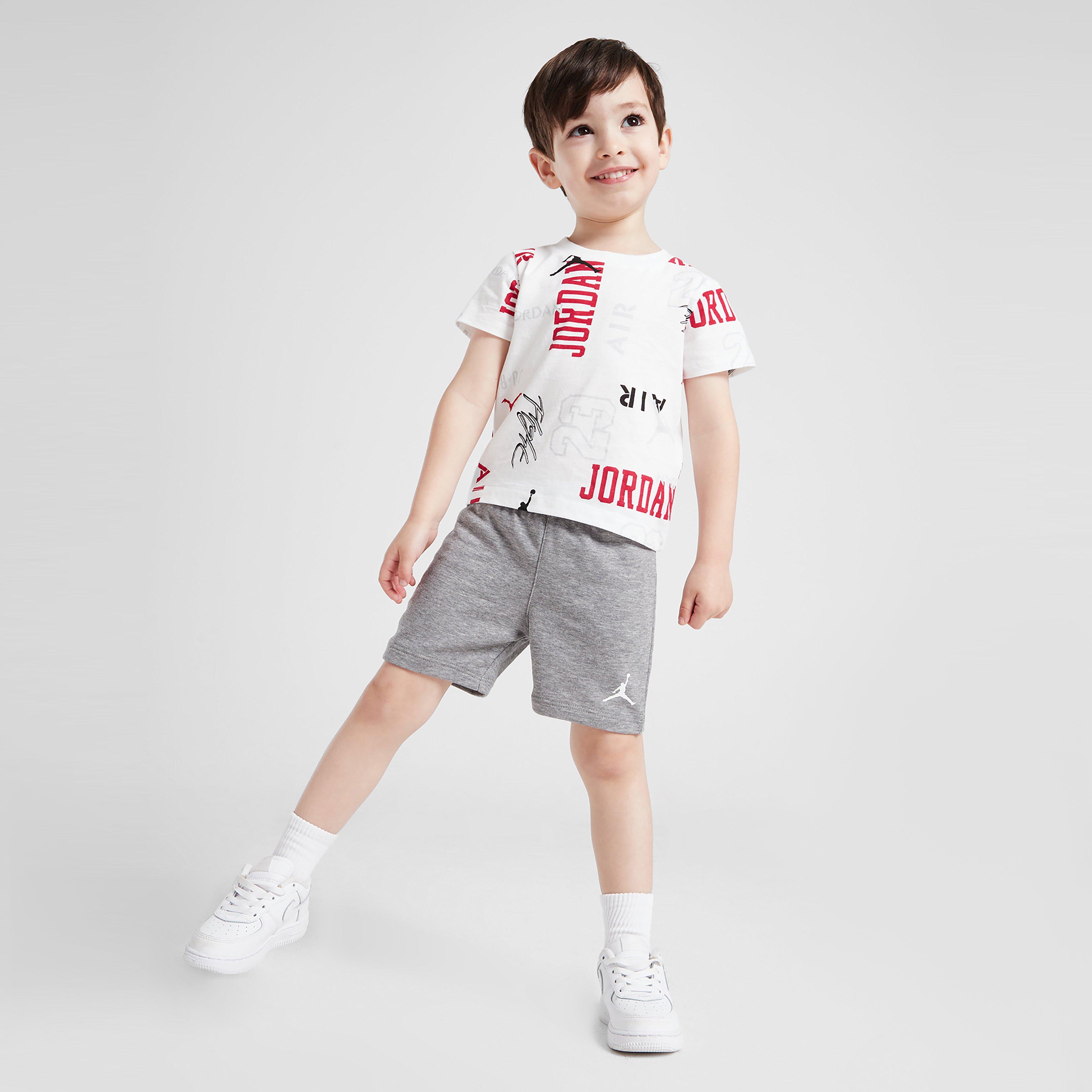 Trening pentru copii JORDAN SET AOP T/SHT WHT/GRY