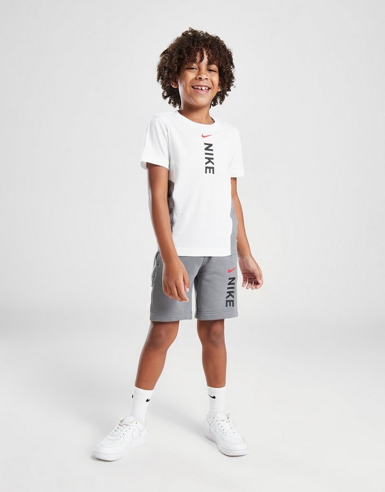 Komplet dresowy dziecięcy NIKE KOMPLET HYB T/SHT WHT/GRY