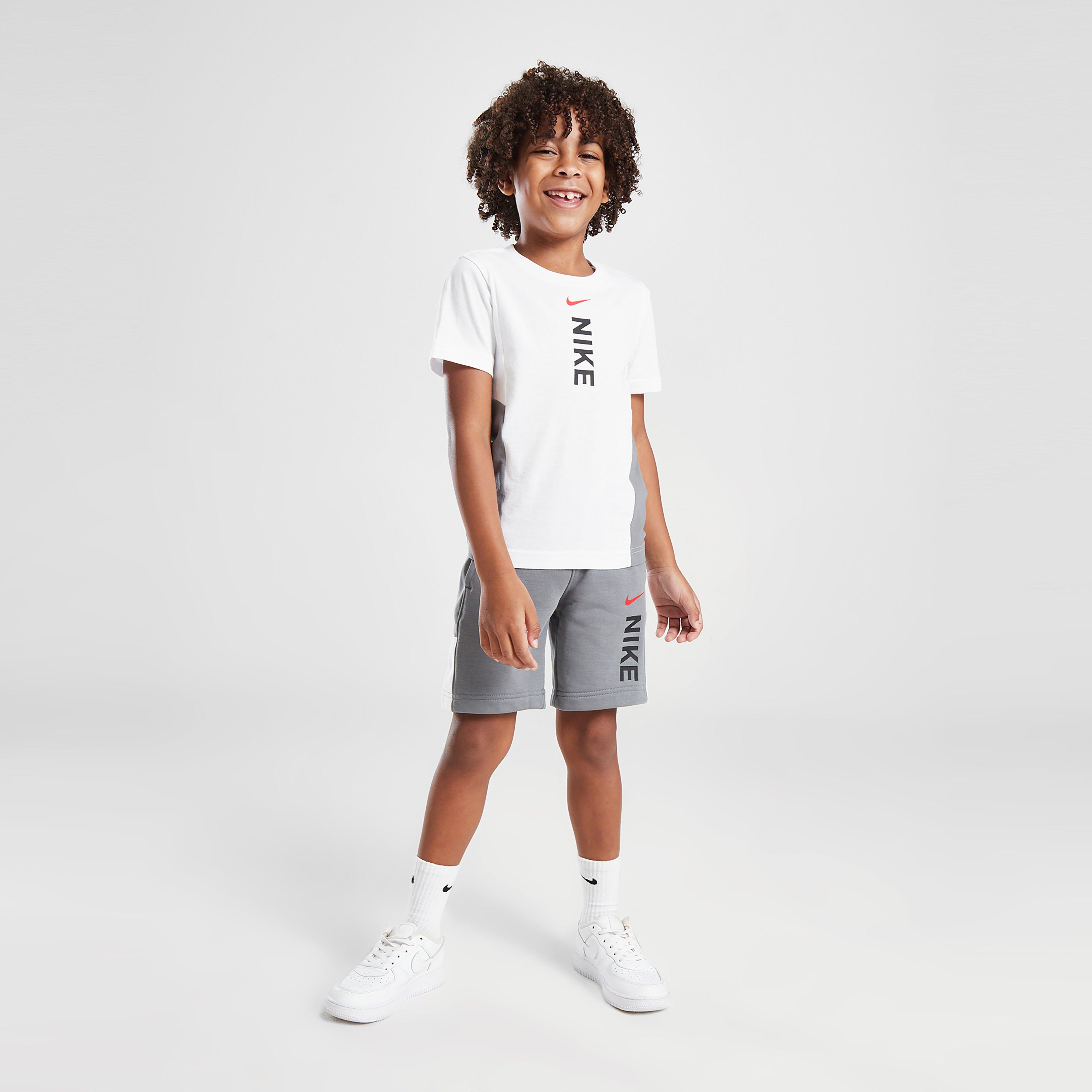 Komplet dresowy dziecięcy NIKE KOMPLET HYB T/SHT WHT/GRY