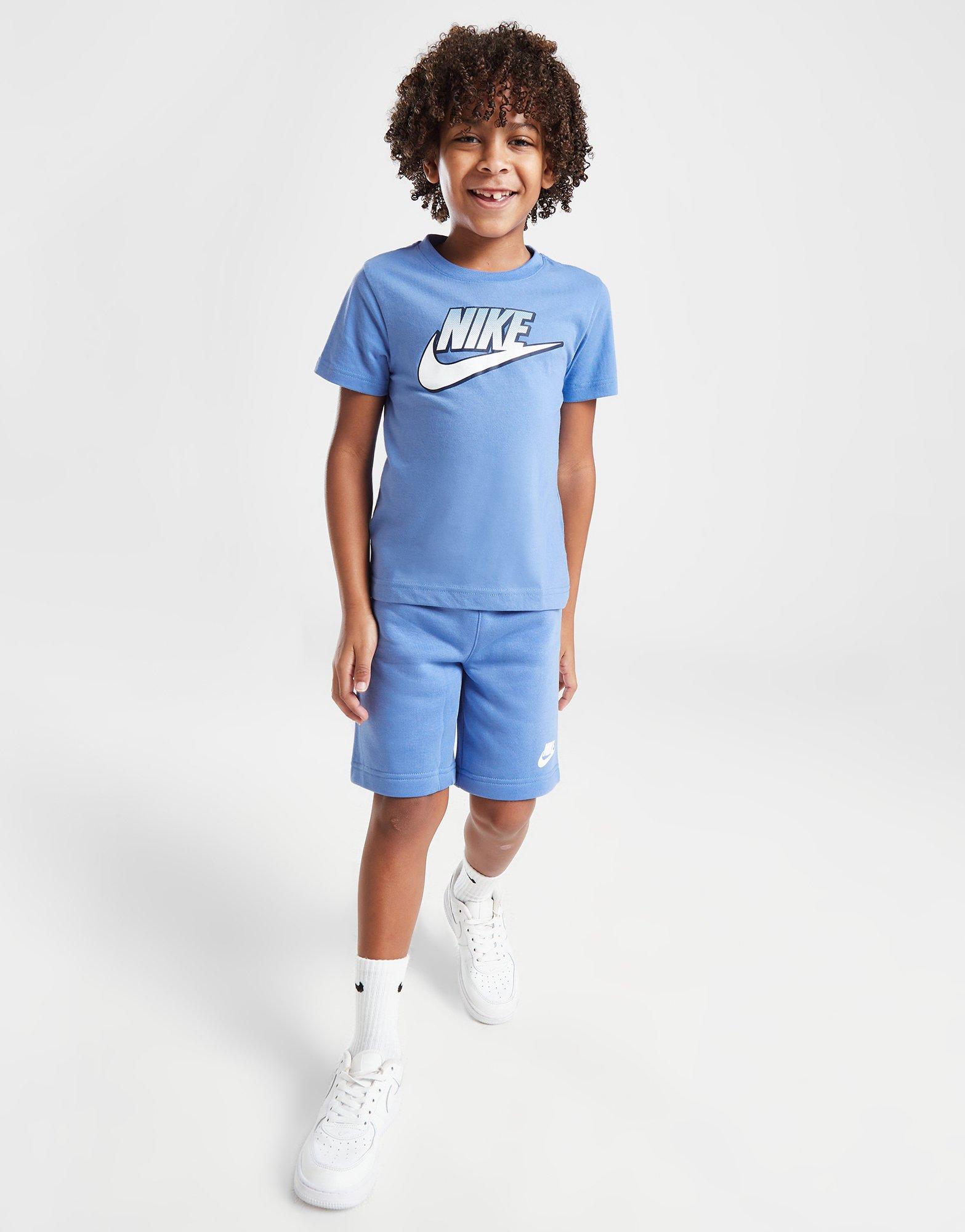 Trening pentru copii NIKE SET FADE LGO T/SHT BLU/WH 86L919-BGZ Albastru