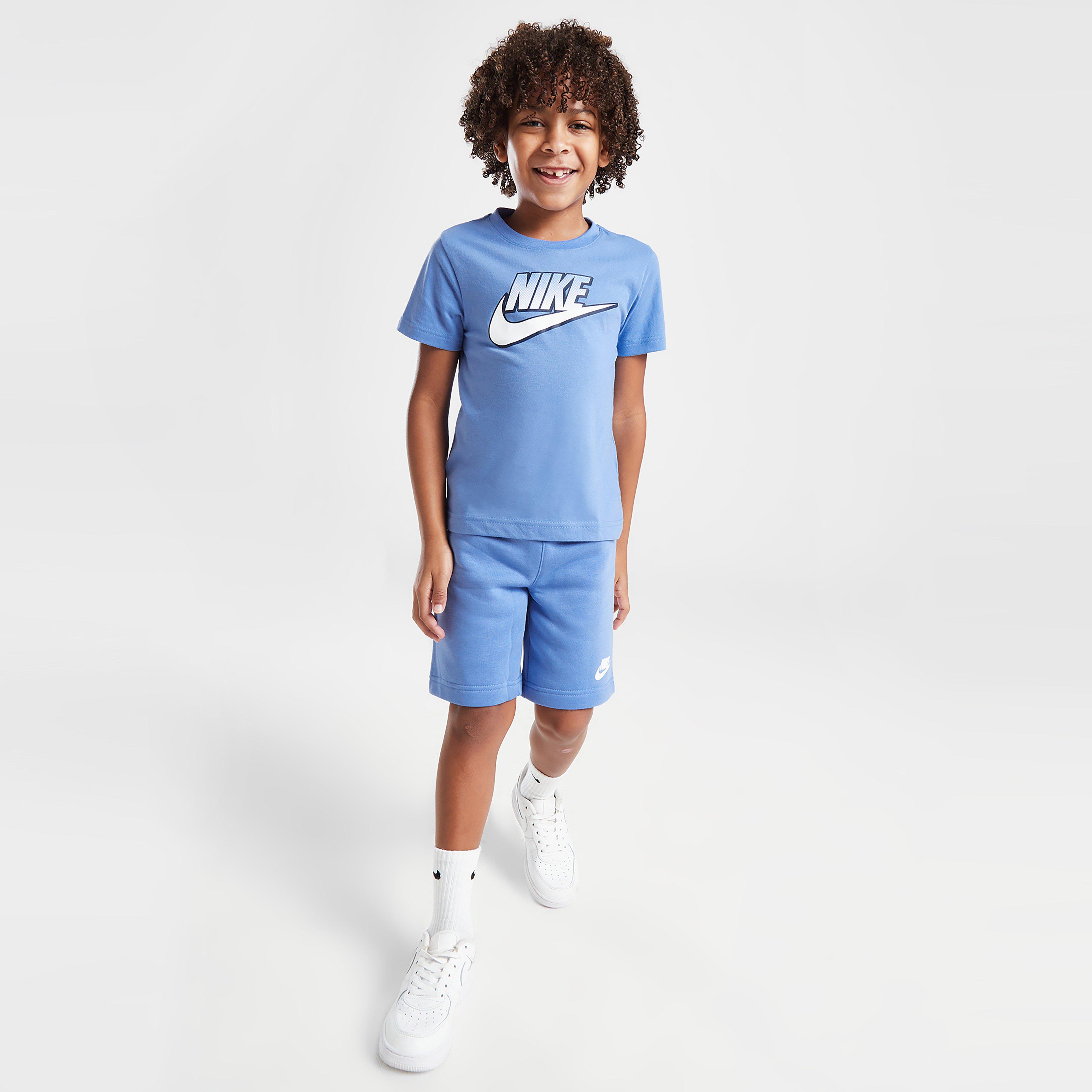 Komplet dresowy dziecięcy NIKE KOMPLET FADE LGO T/SHT BLU/WH