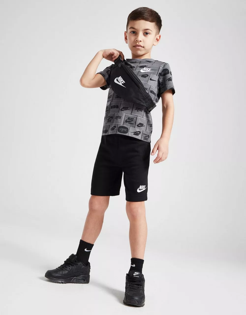 NikeHad NIKE КОМПЛЕКТ AOP TEE/SHT BLK/GRY, фото 1 з 6