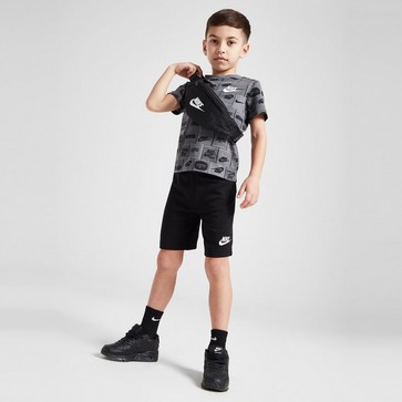 Trening pentru copii NIKE SET AOP TEE/SHT BLK/GRY