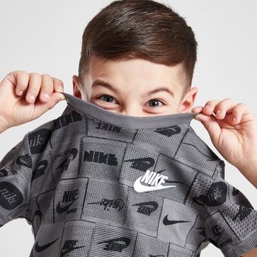 Trening pentru copii NIKE SET AOP TEE/SHT BLK/GRY