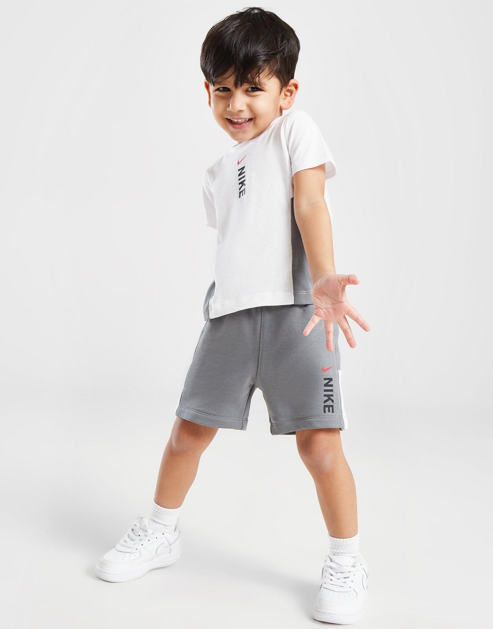 Detská tepláková súprava NIKE SÚPRAVA HYB T/SHT WHT/GRY 66K767-M19 Biela