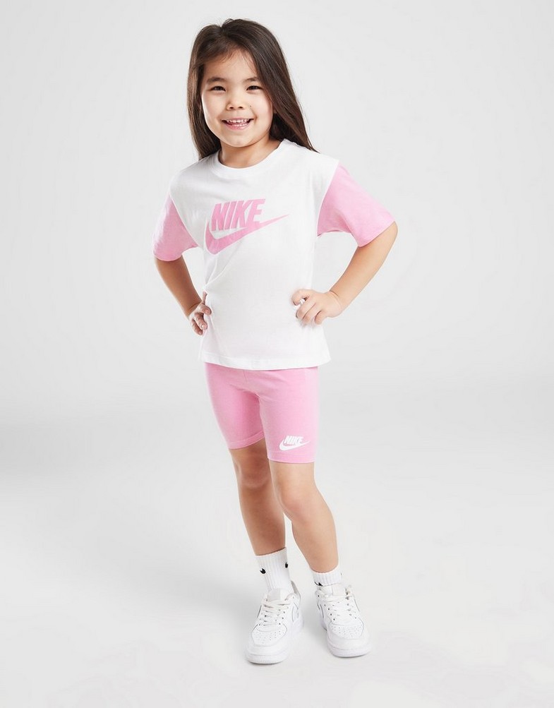 Дитячі спортивні костюми NIKE КОМПЛЕКТ (G)CBLK TEE/SHT WHT/PNK G 36L933-AAH Білий
