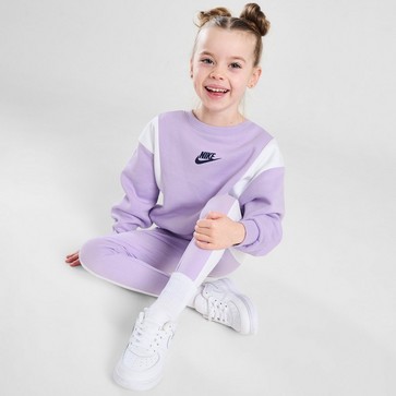 Trening pentru copii NIKE SET (G)CBLK SUIT LIL/WHT$