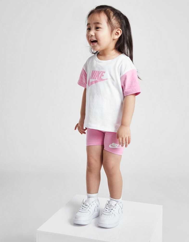 Дитячі спортивні костюми NIKE КОМПЛЕКТ (G)CBLK TEE/SHT WHT/PNK G 16L933-AAH Білий