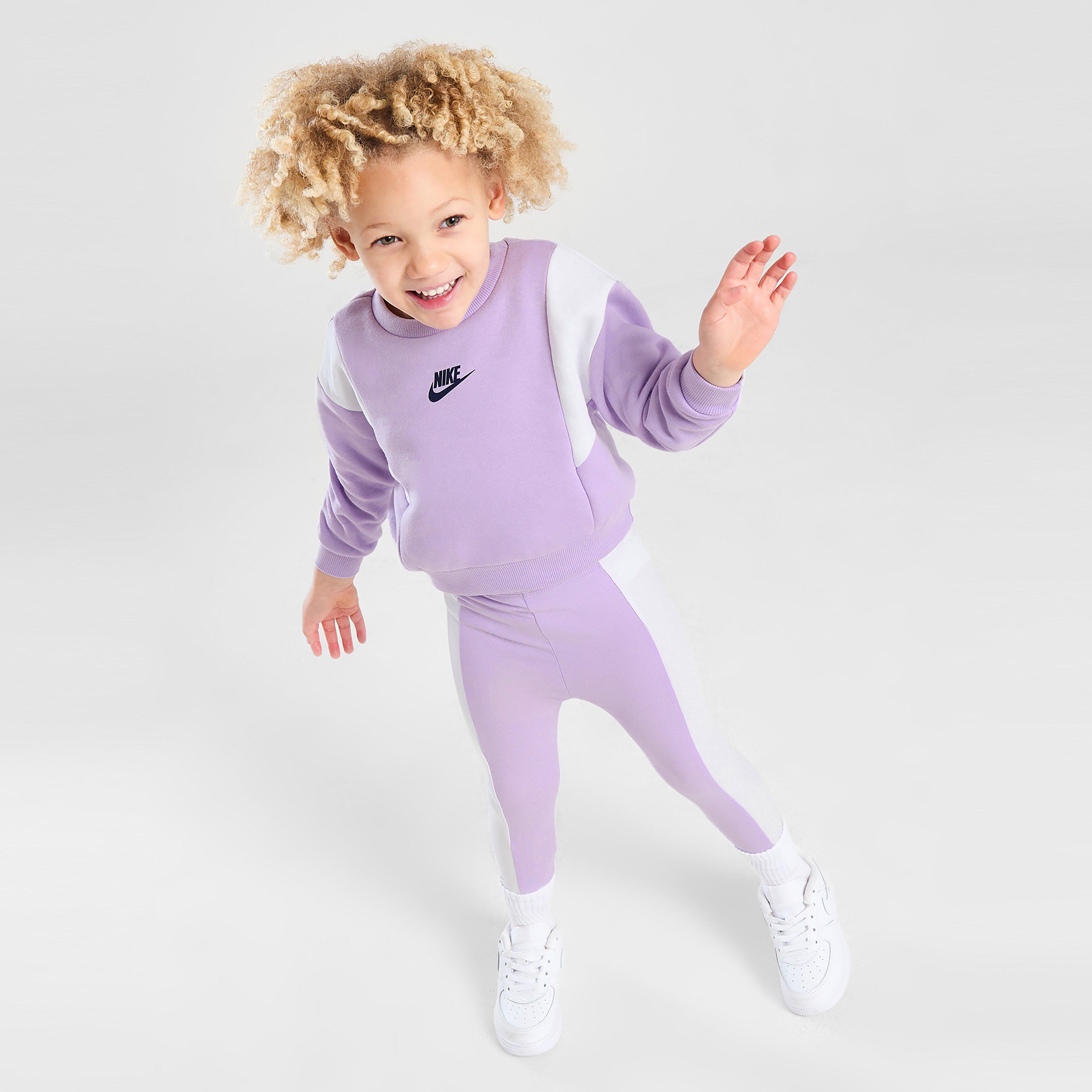 Komplet dresowy dziecięcy NIKE KOMPLET (G)CBLK SUIT LIL/WHT$