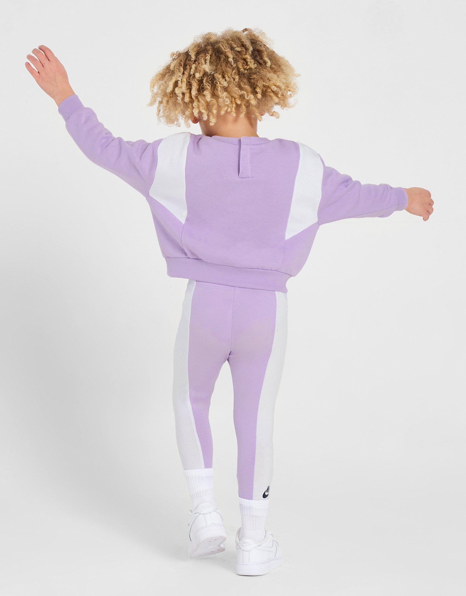 Dětská tepláková souprava NIKE SOUPRAVA (G)CBLK SUIT LIL/WHT$ 16L203-PAK Fialová