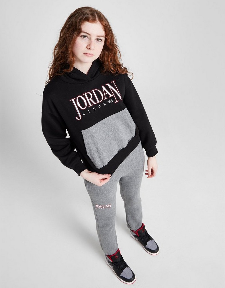 JORDAN BLUZA Z KAPTUREM FUNDAMENTALS BLOCKED GIRL G 45C963-023 Czarny