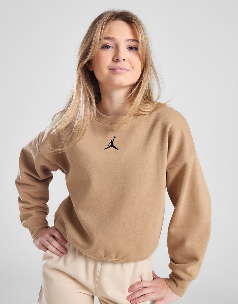Дитячі кофти JORDAN КОФТА ICON PLAY OVERSIZED CREW GIRL G 45C387-X0L Бежевий