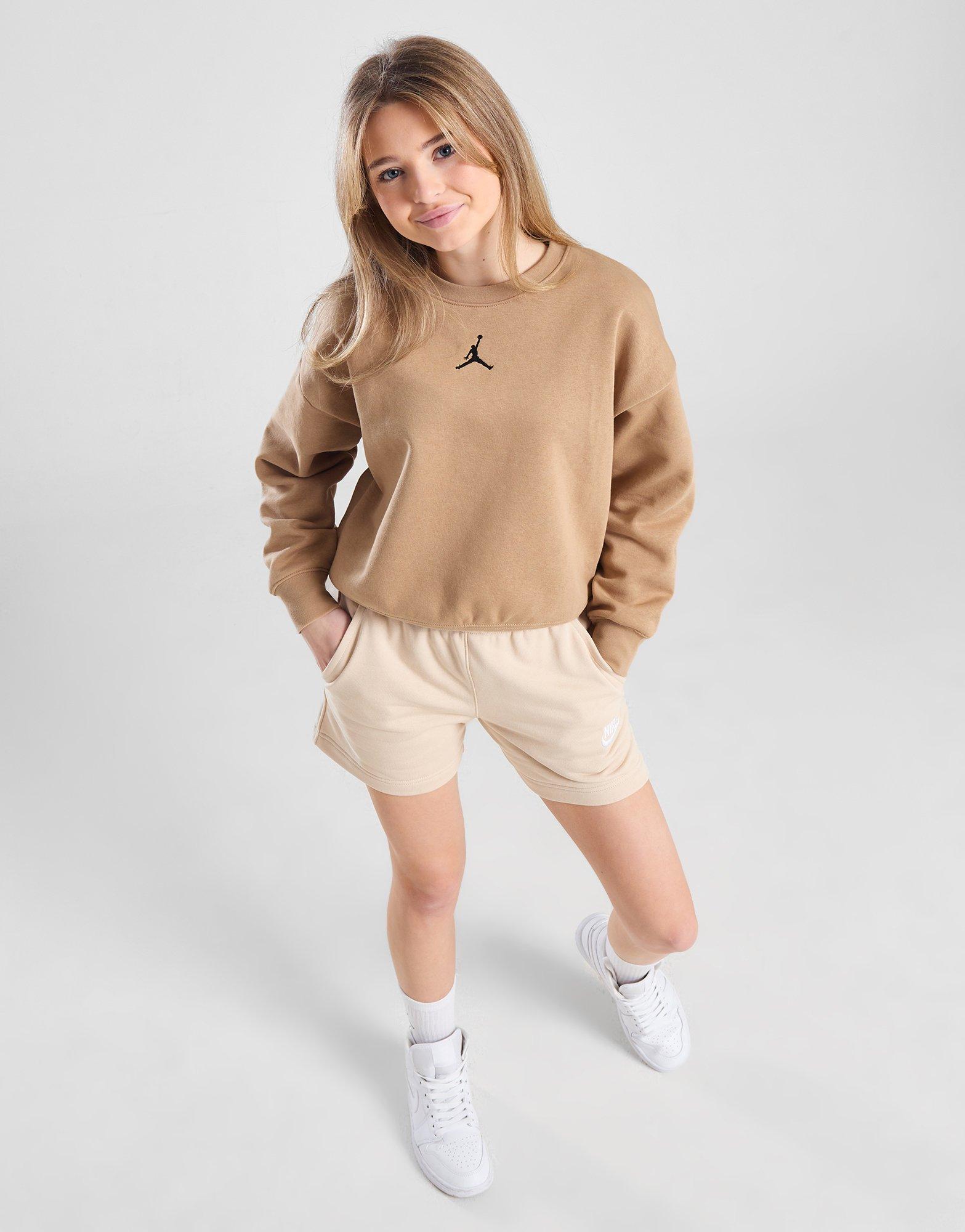 Детски суичър JORDAN СУИТЧЪР ICON PLAY OVERSIZED CREW GIRL G 45C387-X0L Бежов