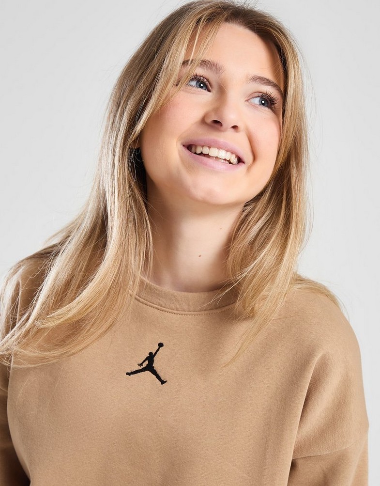 Дитячі кофти JORDAN КОФТА ICON PLAY OVERSIZED CREW GIRL G 45C387-X0L Бежевий
