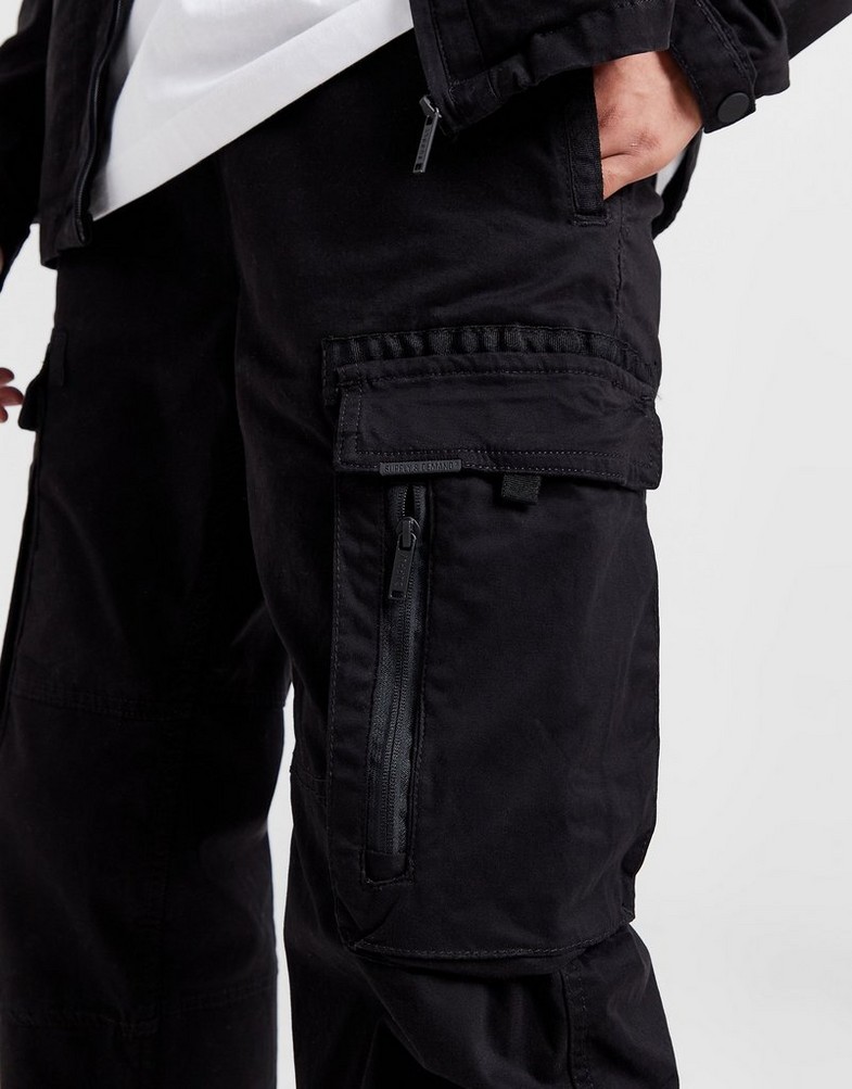Męskie SUPPLY & DEMAND SPODNIE AVIATION CRG BLK . SUPTM16849 Czarny
