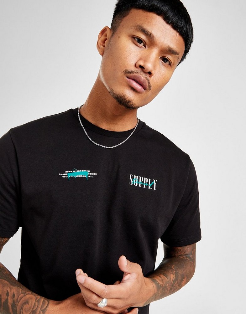 Pánske tričko SUPPLY & DEMAND TRIČKO FUSA TEE BLK . SUPTM16794 Čierna