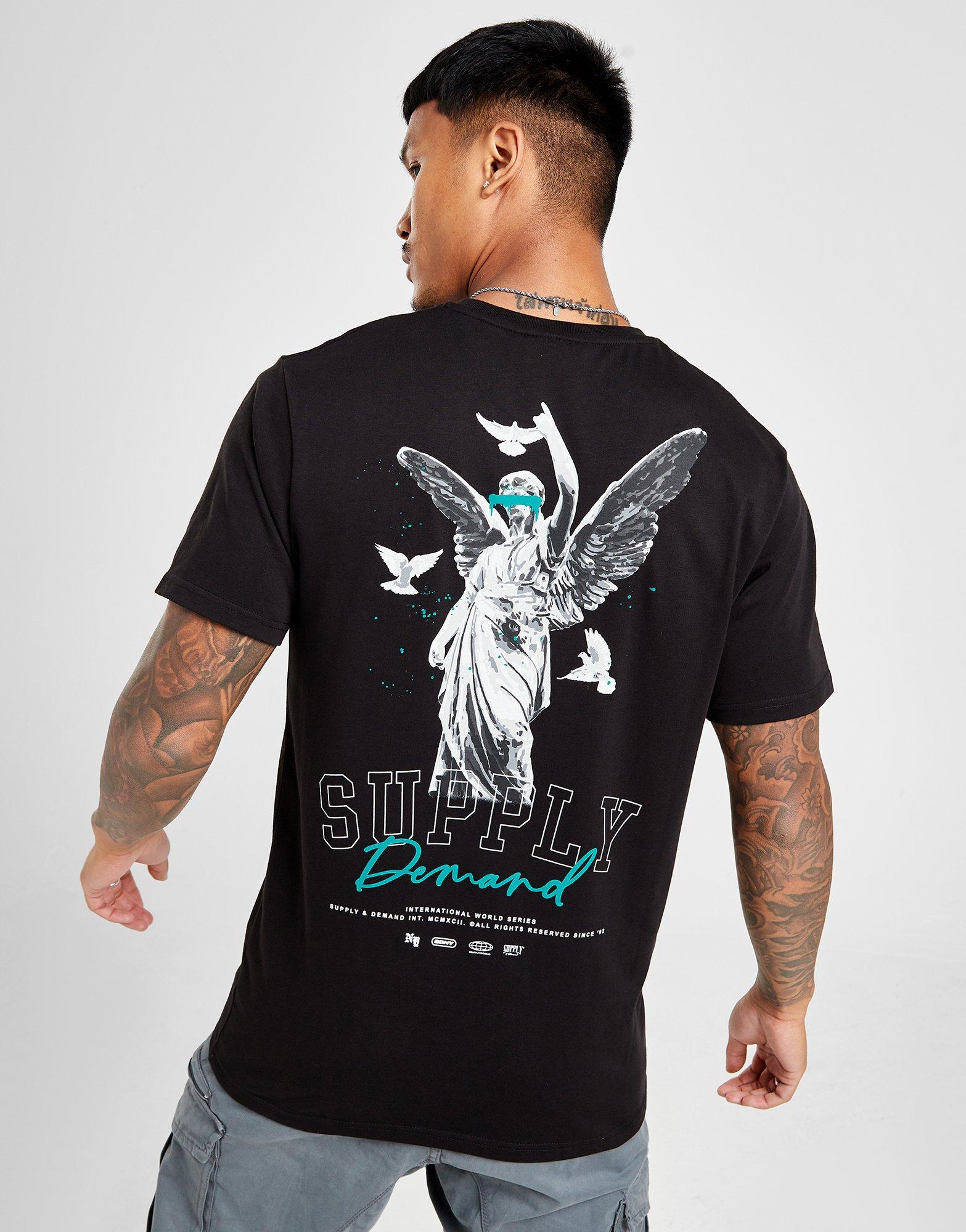 Pánske tričko SUPPLY & DEMAND TRIČKO FUSA TEE BLK . SUPTM16794 Černá