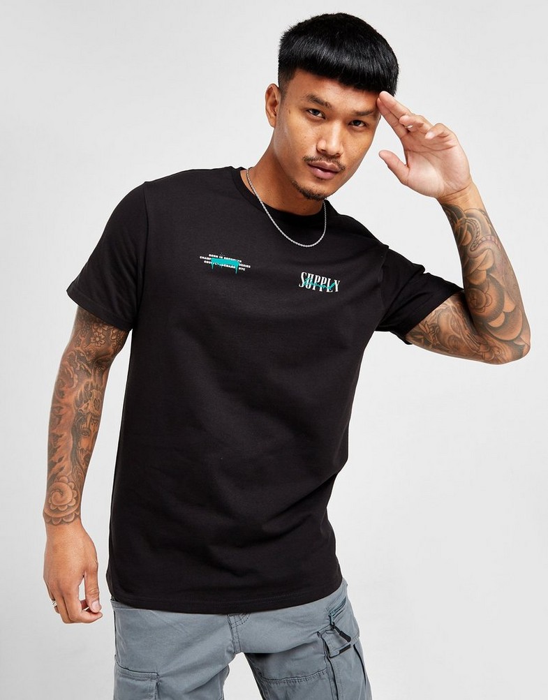 Pánske tričko SUPPLY & DEMAND TRIČKO FUSA TEE BLK . SUPTM16794 Čierna