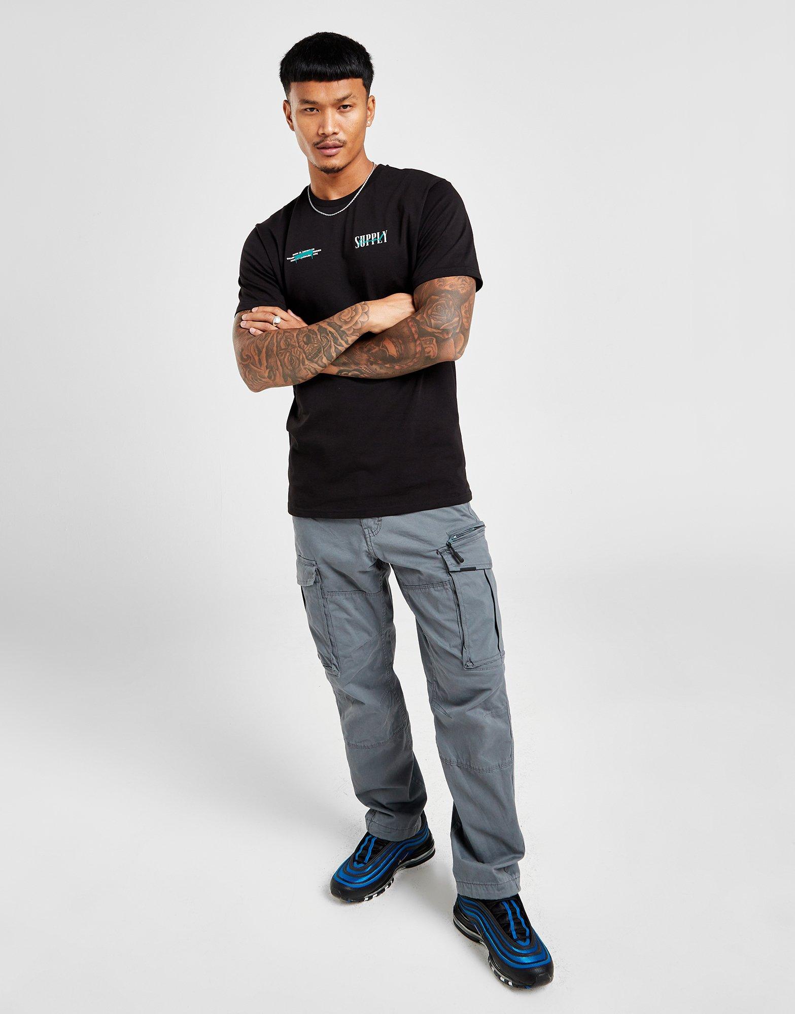 Pánske tričko SUPPLY & DEMAND TRIČKO FUSA TEE BLK . SUPTM16794 Černá