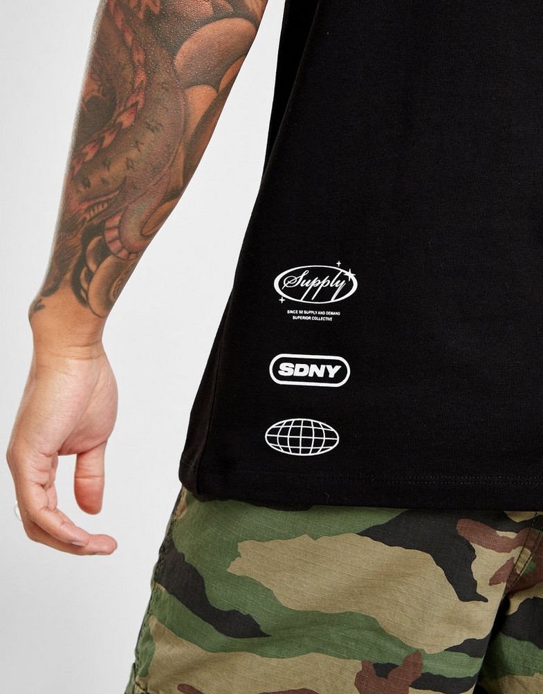 Koszulka, t-shirt męski SUPPLY & DEMAND T-SHIRT BUCK TEE BLK . SUPTM16792 Czarny