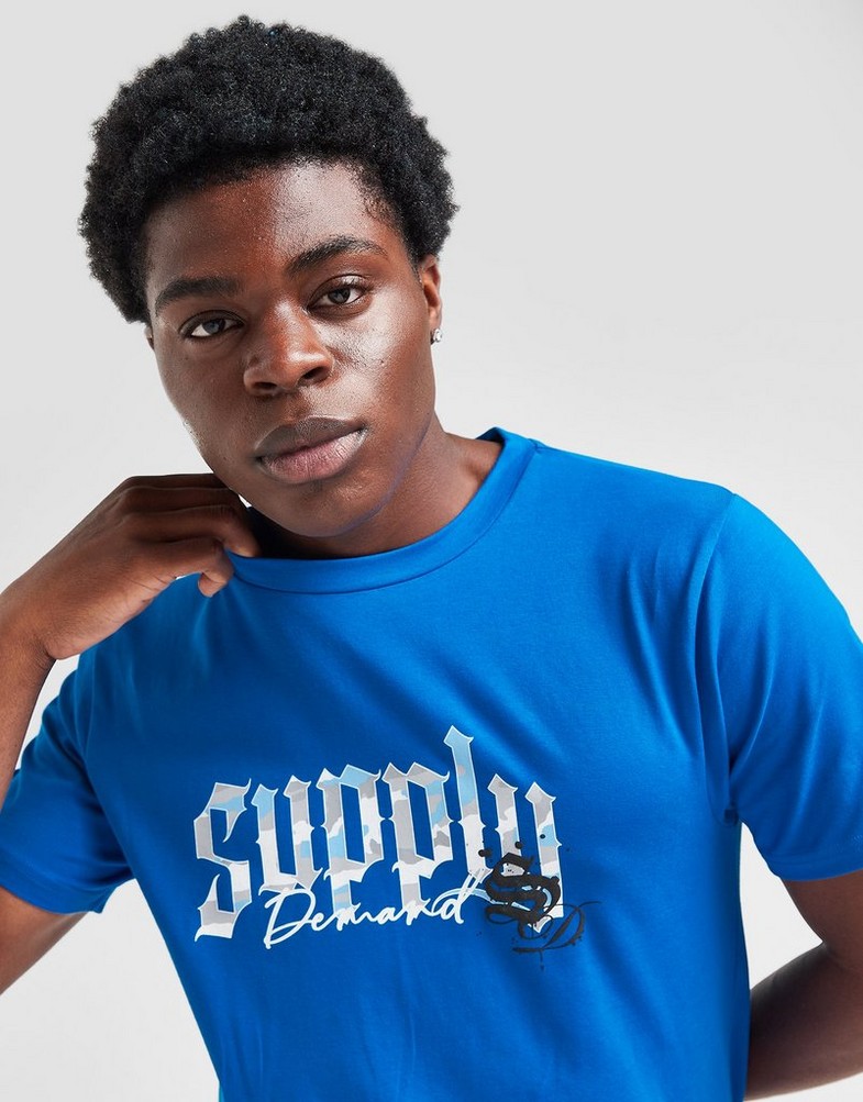 Koszulka, t-shirt męski SUPPLY & DEMAND T-SHIRT BLAZE CAMO TEE . SUPTM16844 Niebieski