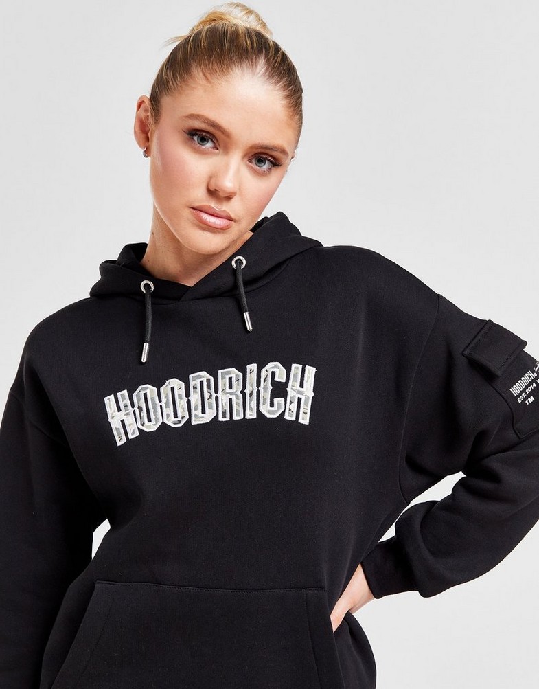 Bluză pentru femei HOODRICH BLUZĂ CU GLUGĂ CAMO INFIL HD BLK HW-0423-0353 Negru