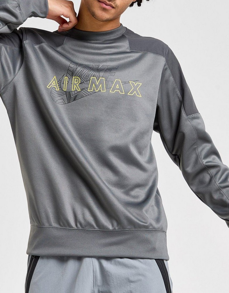Чоловічі кофти NIKE КОФТА M NSW AIR MAX PK CREW AIR MAX FV5444-068 Сірий