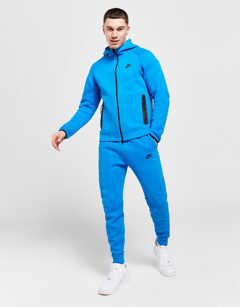 Bluza męska NIKE BLUZA Z KAPTUREM M NK TCH FLC FZ WR HOODIE TECH FB7921-435 Niebieski