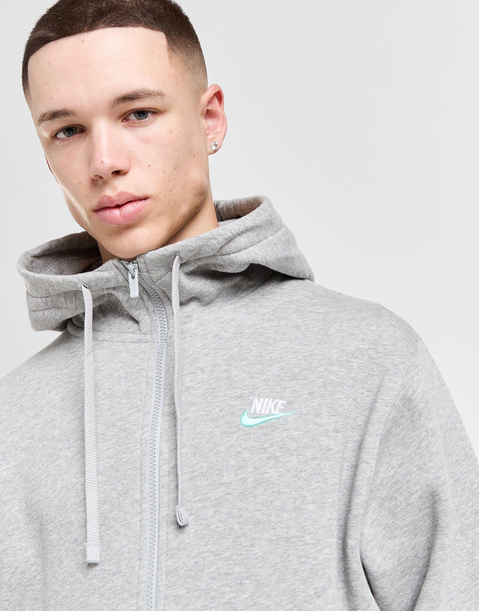 Pánska mikina NIKE MIKINA S KAPUCÍ M NSW CLUB DT HOODIE FZ BB ESSENTIALS DQ8384-065 Šedá