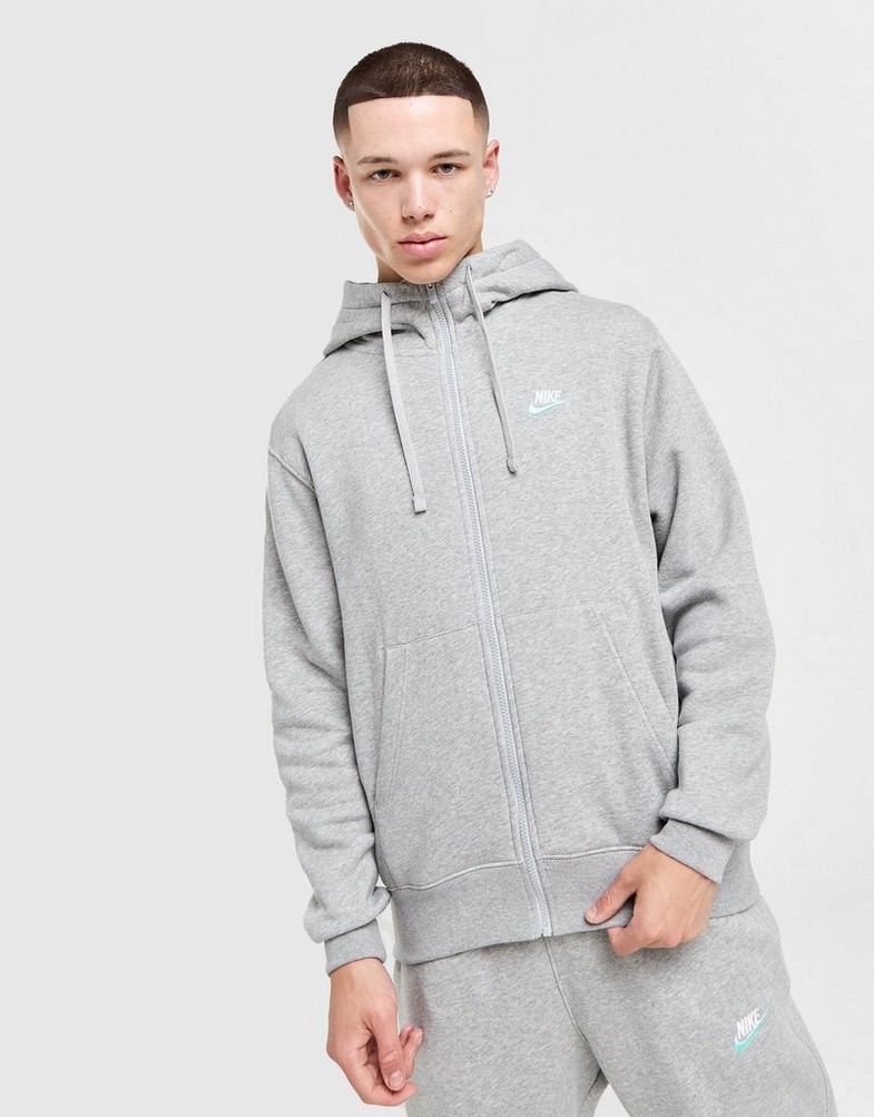 Чоловічі кофти NIKE КОФТА З КАПЮШОНОМ M NSW CLUB DT HOODIE FZ BB ESSENTIALS DQ8384-065 Сірий