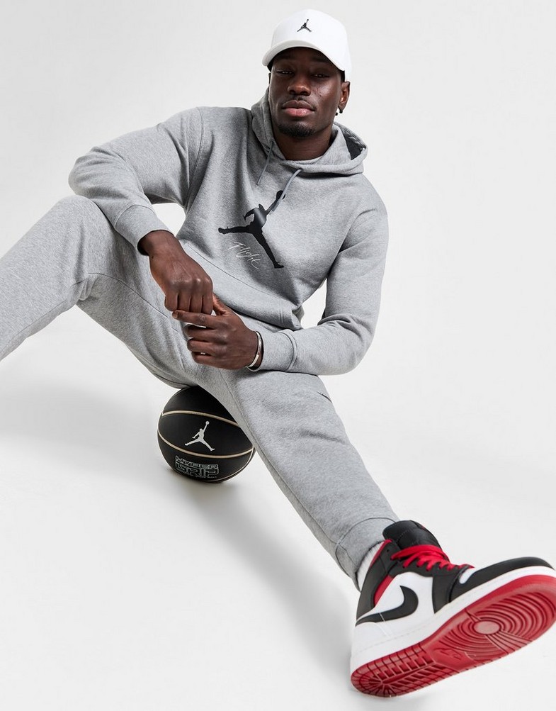 Pánska mikina JORDAN MIKINA S KAPUCÍ M J ESS FLC BASELINE FD7545-091 Šedá