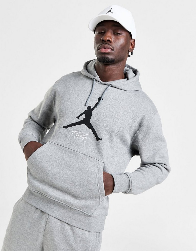 Pánska mikina JORDAN MIKINA S KAPUCÍ M J ESS FLC BASELINE FD7545-091 Šedá