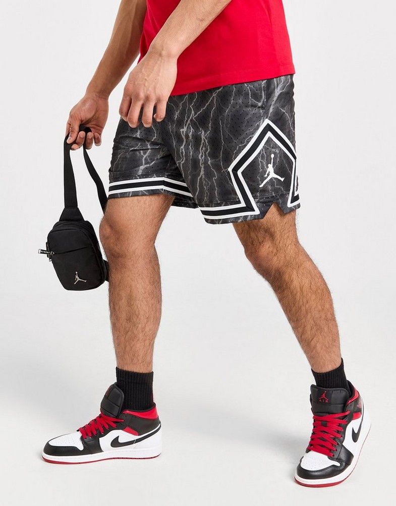 Krótkie spodenki, szorty męskie JORDAN SZORTY JDAN DIA SHT PRINT BLK FN5804-013 Czarny