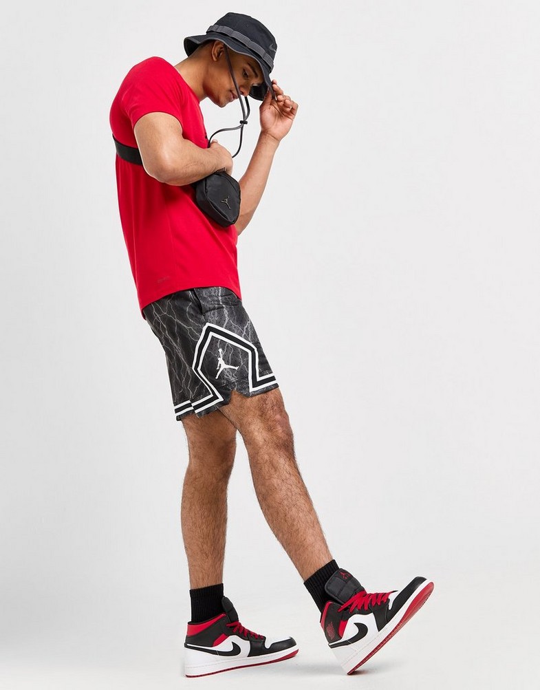 Krótkie spodenki, szorty męskie JORDAN SZORTY JDAN DIA SHT PRINT BLK FN5804-013 Czarny