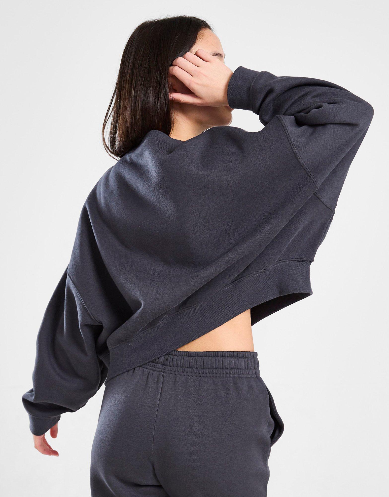 Detská mikina NIKE MIKINA G NSW TREND FLC CREW PRNT GIRL FZ4722-060 Sivá