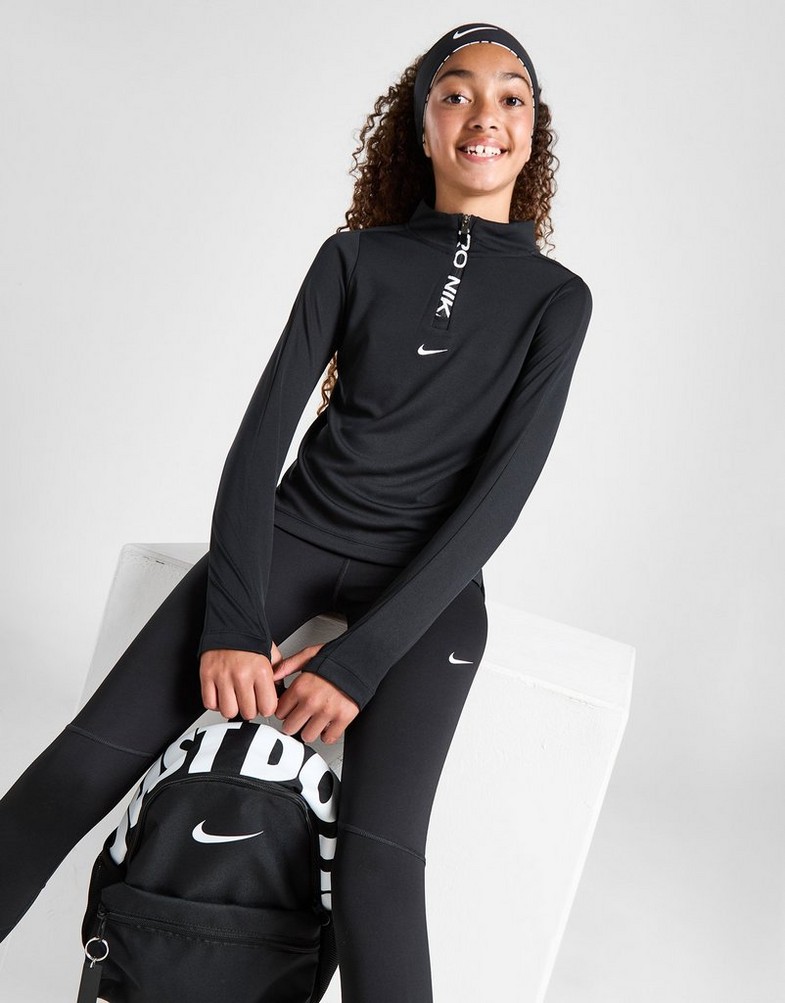 Дитячі кофти NIKE КОФТА G NK DF LS HZ SE+ GIRL FN9025-010 Чорний