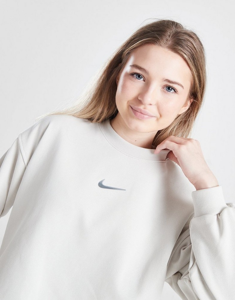 Bluză pentru copii NIKE BLUZĂ G NSW DF FLC CREW DANCE GIRL FN8652-072 Bej